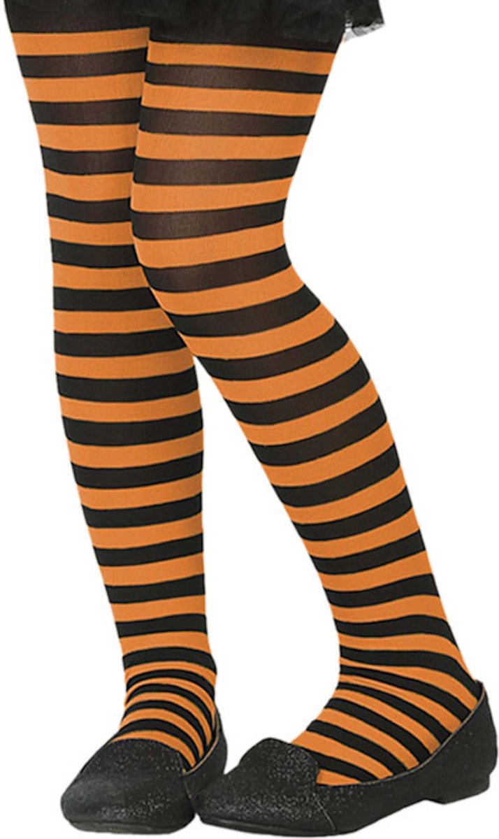 ATOSA - Oranje en zwart gestreepte panty voor kinderen - Accessoires > Pantys en kousen